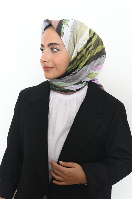 Soft Desenli Pamuk Eşarp SPE11 - 5
